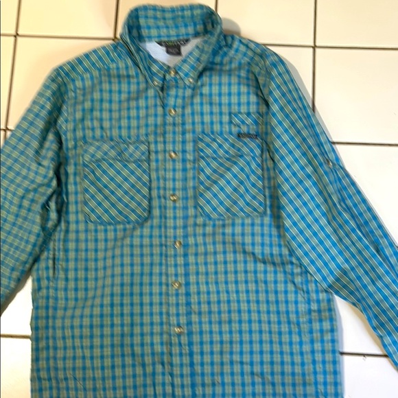 Exofficio Blue and Green Plaid Men's fishing Shirt - Picture 1 of 4